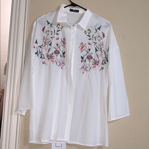 Beautiful embroidered button up